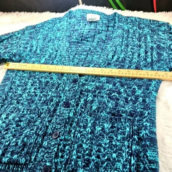 Here's A Hug Button Down V-Neck Cardigan/Sweater Vintage 2 Pockets. Woman Medium - Picture 6 of 10